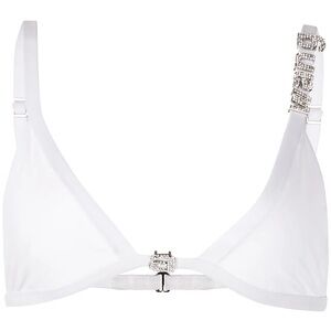 ALEXANDER WANG Crystal-logo Bikini Top In White